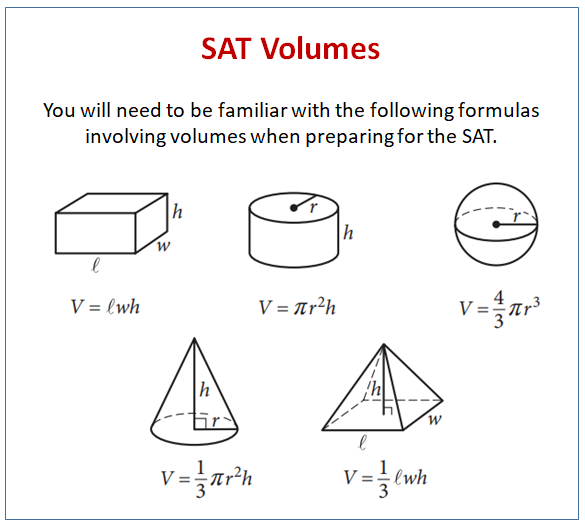 volume geometry formulas