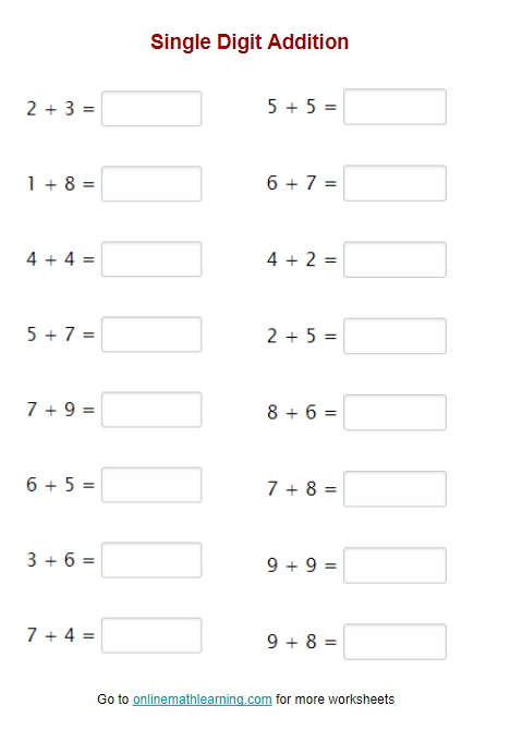 Grade 2 Addition Worksheets - free & printable