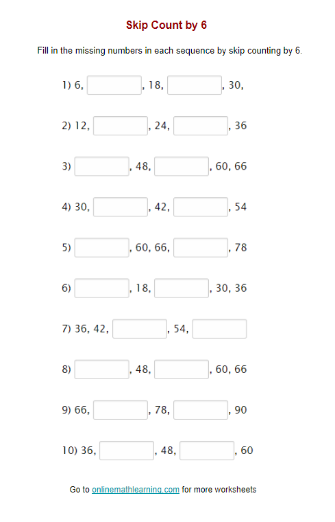 How To Skip Count By 64