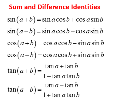 trigonometric identities formulas tan