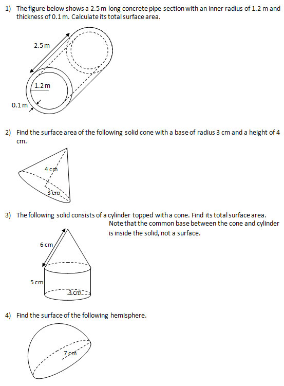 find the surface area of solids ivworksheets solutions