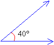 ángulo agudo 40 deg