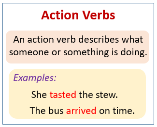 Action Verbs, Linking Verbs (examples, videos)