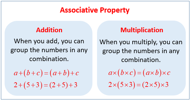 what are the examples of associative property