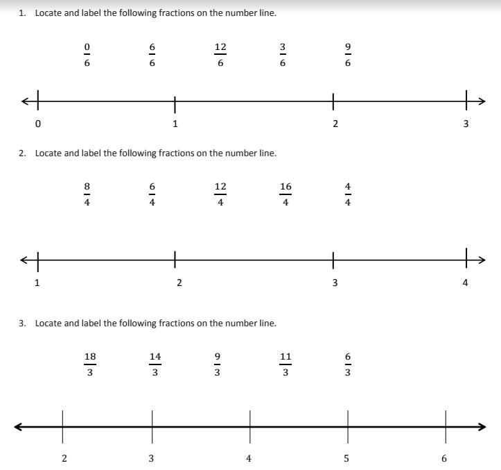 fraction-number-line-sheets