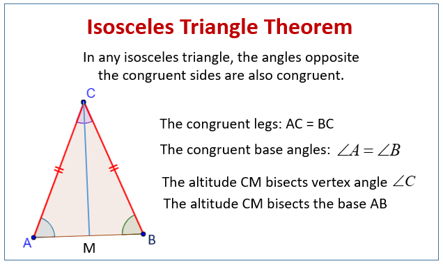 Isosceles Triangle Theorem Examples Videos Worksheets Solutions Activities 5480