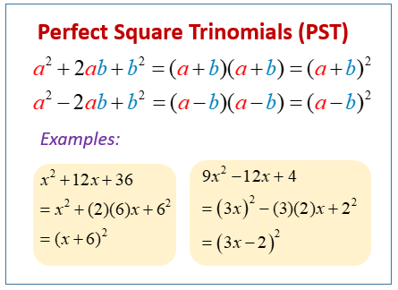 Factor Perfect Square Trinomials and the Difference of Squares