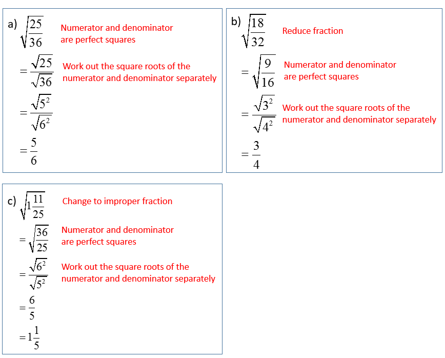 Simplify Squares Roots Radicals That Have Fractions solutions 